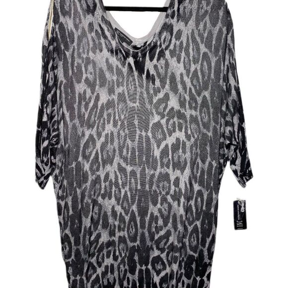 NWT INC Woman's 1X Leopard Sweater Tunic Top - Picture 2 of 6